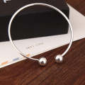 Copper Great Ball Alloy Opening Bangle For Woman(silver)