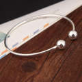 Copper Great Ball Alloy Opening Bangle For Woman(silver)