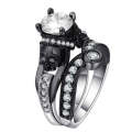 Skull Ring Punk Style Fashion Jewelry, Ring Size:11(White)
