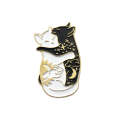 Hugging Cats Brooches Oil-Dripping Brooch Ornaments(Gold)