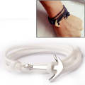 Alloy Anchor Charm Multilayer Leather Friendship Bracelets (White)