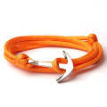 Alloy Anchor Charm Multilayer Leather Friendship Bracelets (Orange)