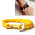 Alloy Anchor Charm Multilayer Leather Friendship Bracelets (Yellow)