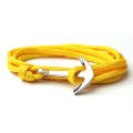 Alloy Anchor Charm Multilayer Leather Friendship Bracelets (Yellow)