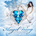 Women Fashion Angel Wings Crystals Heart Necklaces(Dark Angel)