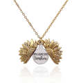 2 PCS Hip Hop Sunflower Titanium Steel Necklace For Men And Women(Gold)