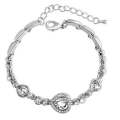 Crystal Rhinestone Heart Simple Bangle Bracelet(White)