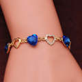 Romantic Heart Crystal Charm Bracelets for Women(Blue)