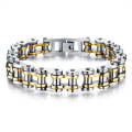 OPK Titanium Steel Rock Personality Chain Bracelet, Chain Length: 21.5cm(Steel Gold)