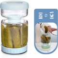 Glass Pickle, Atchar,Fermentation Airtight Hourglass Jar With Strainer Flip