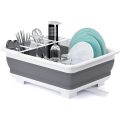 Collapsible Dish Drying Rack, Portable Dish Drainer Organizer, Dinnerware, Folding Rack for Campi...