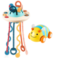 Pull String Activity Sensory Toy & Cute Baby Car Toy, Travel Toys