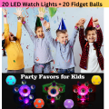 40 Pack Party Favours for Kids, LED Fidget Spinner Bracelets & Soccer Balls