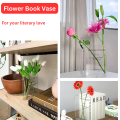 Acrylic Book Vase - Decorative Clear Flower Vase for Home & Office Decor, Perfect for Bookshelf &...