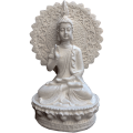 Canny Casts - Statue - Thai Style Aura Buddha - 18cm - Stone / Grey