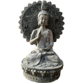 Canny Casts - Statue - Thai Style Aura Buddha - 18cm - Stone / Grey