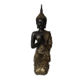 Thai Style Namaste Buddha Statue * Kneeling 26cm - Black & Gold
