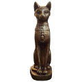 Statue - Bast/Bastet - Egyptian Cat Goddess - 21cm - Bronze