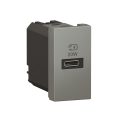 Legrand Arteor Type-C USB Single Module with Power Delivery - Magnesium