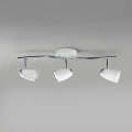 White and Polished Chrome Triple Spotlight