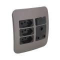 VETi 1 Slimline Combo Socket 4 x 4 - Black Modules