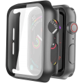 Hard Case Glass Screen Protector for Apple iWatch Series 7 - 41mm - Black
