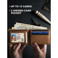Men's RFID Blocked Multi Card Wallet - Compatible With Apple AirTag