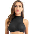 Belle Amoureuse - Sexy See Through Sheer Lingerie Crop Top - One Size - Black