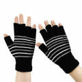 Mihuis - Unisex USB Heated Open Fingerless Black Gloves - White & Black