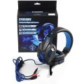 Soyto SY830MV Wired 3.5mm Stereo LED Backlit Gaming Headphone w/Mic (Blue)