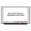 15.6" 30 Pin Slim FHD IPS Non-Edge Laptop Screen With Bottom Right Connector, Fits dell 15-7560 -...