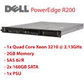 Dell PowerEdge R200 Intel Xeon X3210 @ 2.13GHz Quad Core , 2GB RAM, 2 x 160GB 3.5" Drive Rack Ser...