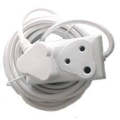 5 meter Extension Cord plus Two-Way Multi-Plug 220 volts