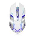 Zerodate Rechargeable Wireless Gaming Mouse - white