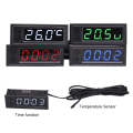 3 in 1 DC5-50V Car High-precision Electronic LED Luminous Clock + Thermometer + Voltmeter (Green)