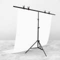 200x200cm T-Shape Photo Studio Background Support Stand Backdrop Crossbar Bracket Kit with Clips,...