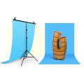 150x200cm T-Shape Photo Studio Background Support Stand Backdrop Crossbar Bracket Kit with Clips,...