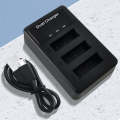 For Sony NP-BX1 LCD Display USB Triple Charger with USB Cable (Black)
