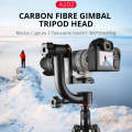 YELANGU A202 360 Degree Carbon Fiber Horizontal Gimbal Tripod Head for DV and SLR Cameras (Black)