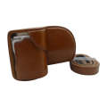 Full Body Camera PU Leather Case Bag for Sony ZV-E10 (Brown)