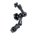 7 inch Adjustable Friction Articulating Magic Arm + Large Claws Clips (Black)