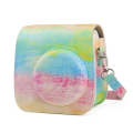 Oil Paint Full Body PU Leather Case Camera  Bag with Strap for FUJIFILM instax mini 7+