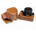 Full Body Camera PU Leather Case Bag for Sony LCE-7C / Alpha 7C / A7C 28-60mm / 40.5mm Lens(Brown)
