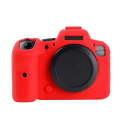 For Canon EOS R6 Litchi Texure Soft Silicone Case(Red)