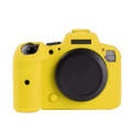 For Canon EOS R6 Litchi Texure Soft Silicone Case(Yellow)