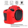 For Canon EOS R6 Litchi Texure Soft Silicone Case(Red)