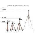 130cm 4-Section Folding Aluminum Alloy Tripod Mount with Three-Dimensional Head(Silver)
