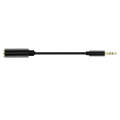 5 PCS 13cm Metal 3.5mm Audio 4 Pole Female to 3 Pole Male Microphone Adapter Cable(Black)
