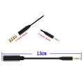 5 PCS 13cm Metal 3.5mm Audio 4 Pole Female to 3 Pole Male Microphone Adapter Cable(Black)