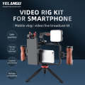 YELANGU LW-B01A01 Vlogging Live Broadcast LED Selfie Light Mic Smartphone Video Rig Handles Stabi...
